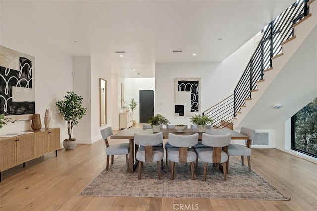 dining room featuring light hardwood / wood-style floors