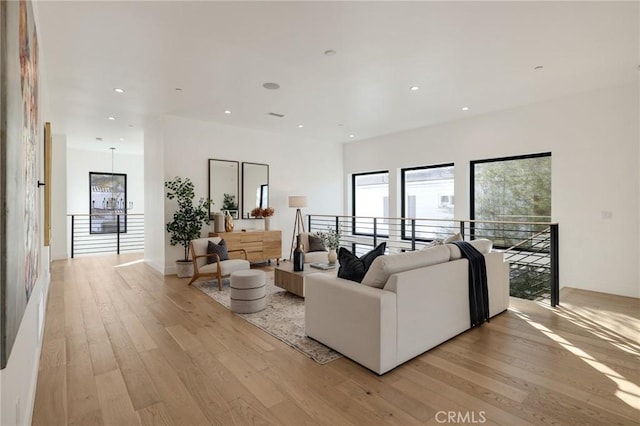 living room featuring light hardwood / wood-style floors