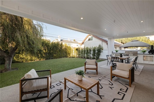 view of patio / terrace featuring area for grilling and grilling area