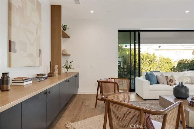 interior space featuring light hardwood / wood-style floors