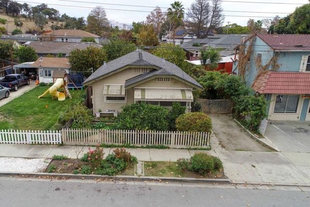 bungalow with a playground