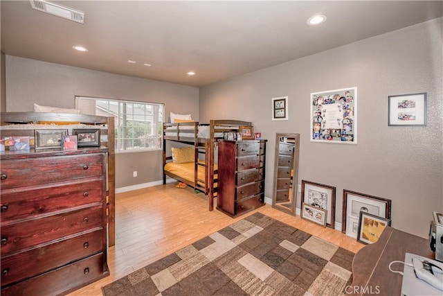 bedroom featuring light hardwood / wood-style floors