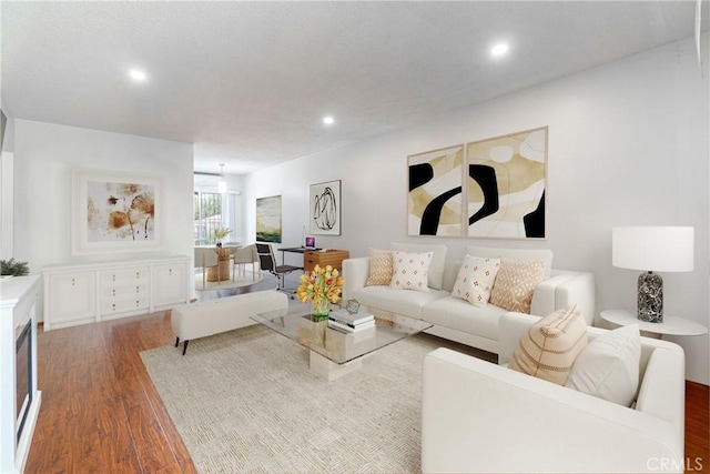 living room featuring hardwood / wood-style flooring