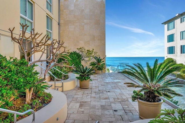 balcony with a water view