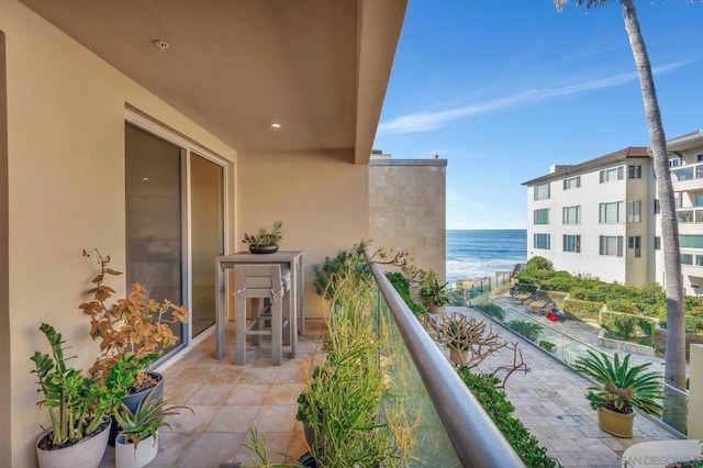 balcony with a water view