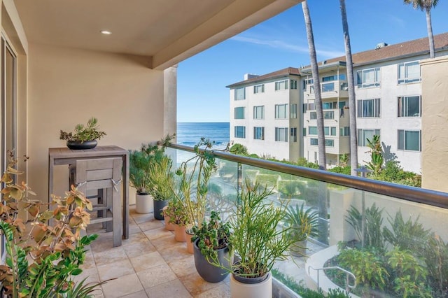 balcony with a water view