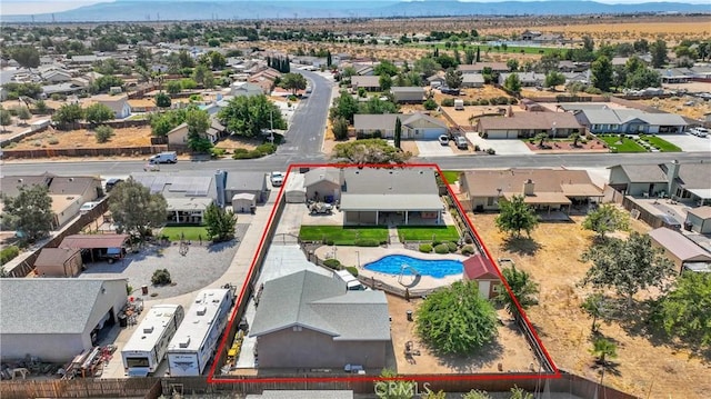 bird's eye view featuring a mountain view