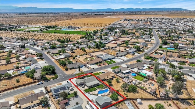 drone / aerial view with a mountain view