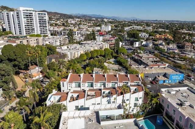 aerial view with a mountain view