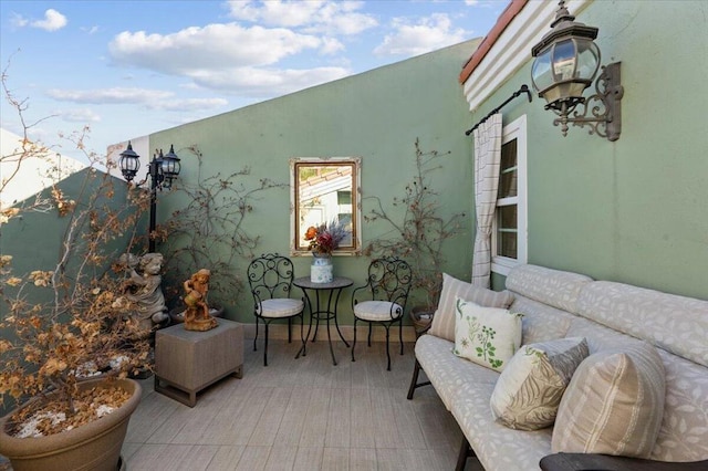 view of patio with a wooden deck