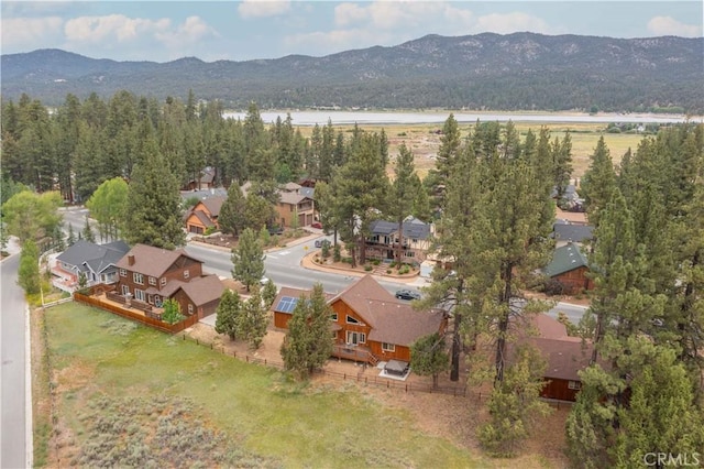 aerial view with a residential view and a mountain view