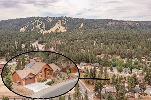 aerial view with a mountain view