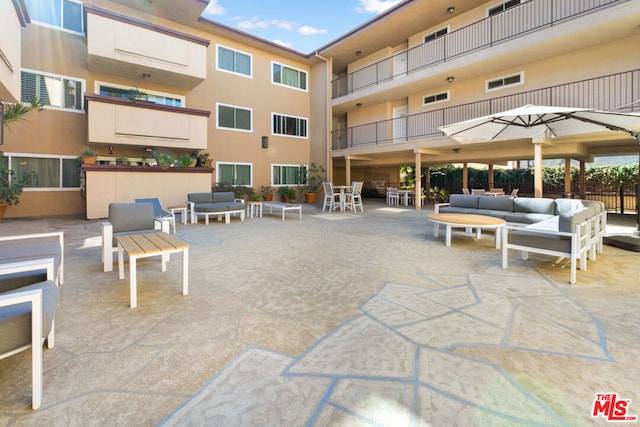 view of patio with outdoor lounge area