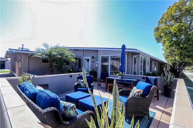 view of patio / terrace with an outdoor living space