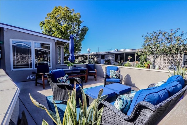 view of patio / terrace featuring outdoor lounge area