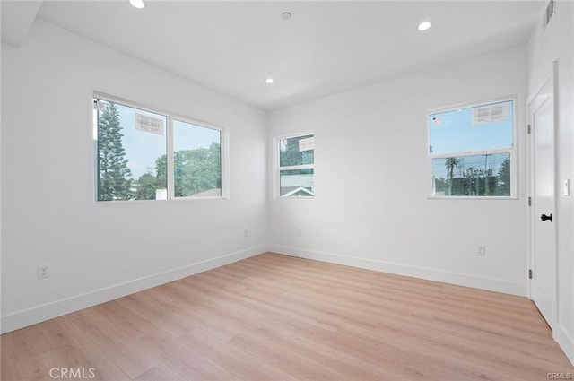 empty room featuring light wood-type flooring