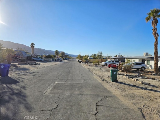 view of street with a mountain view