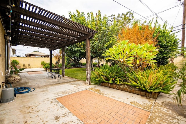 view of patio / terrace featuring a pergola