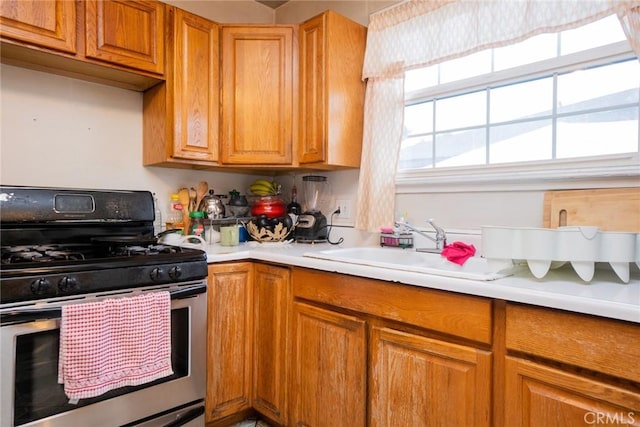 kitchen with gas range and sink