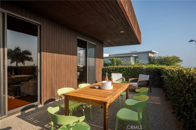 balcony with a patio area