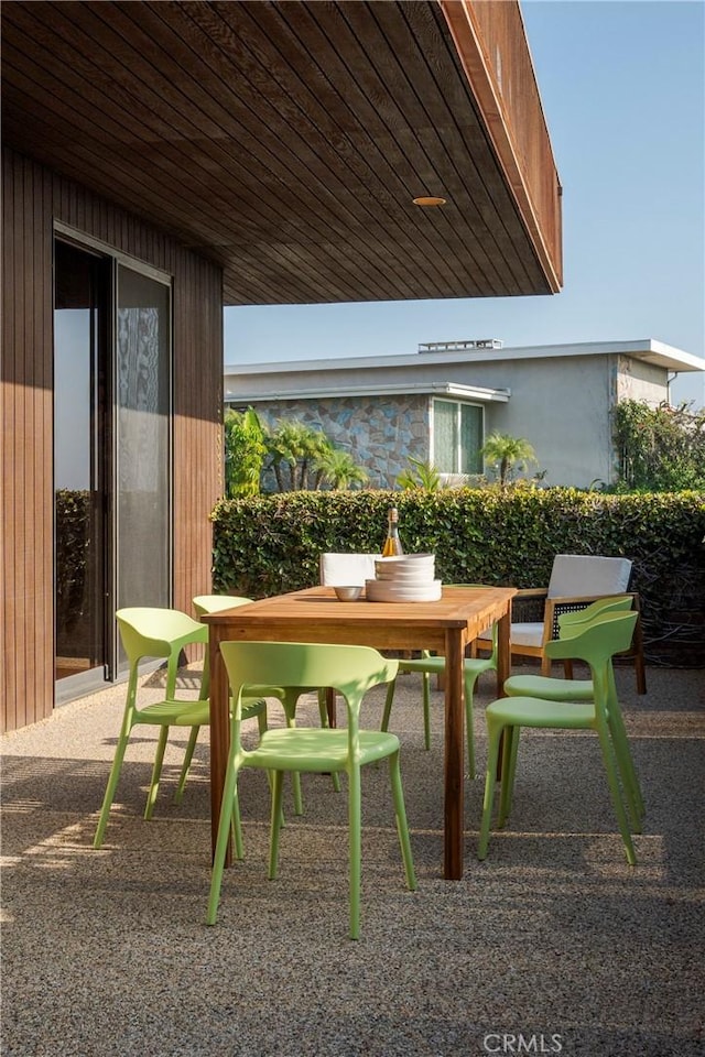 balcony with a patio area