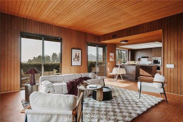 interior space featuring wood ceiling