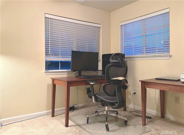 view of carpeted office