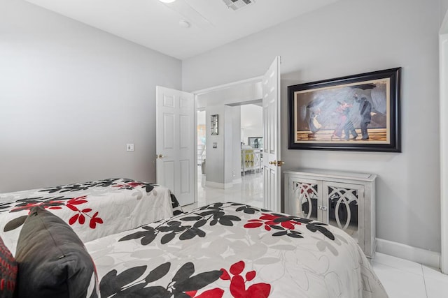 view of tiled bedroom