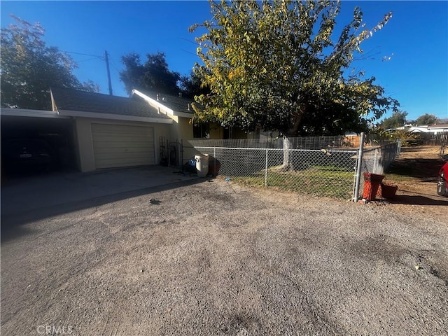 view of home's exterior with a garage