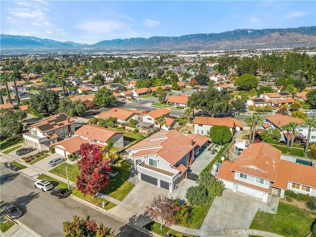 aerial view with a residential view and a mountain view