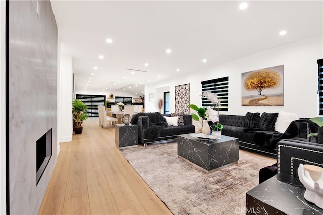 living room featuring light hardwood / wood-style floors