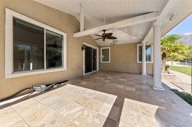 view of patio with ceiling fan