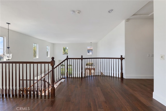 hall featuring dark hardwood / wood-style flooring