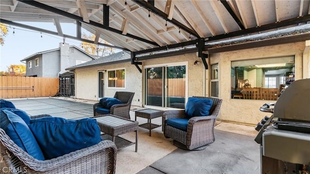 view of patio / terrace featuring a grill and outdoor lounge area