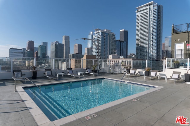 view of pool featuring a patio area