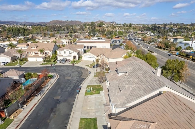 bird's eye view featuring a mountain view