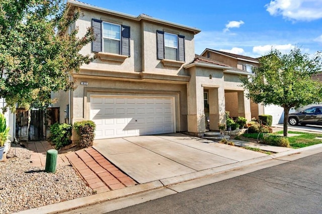 view of front of house with a garage