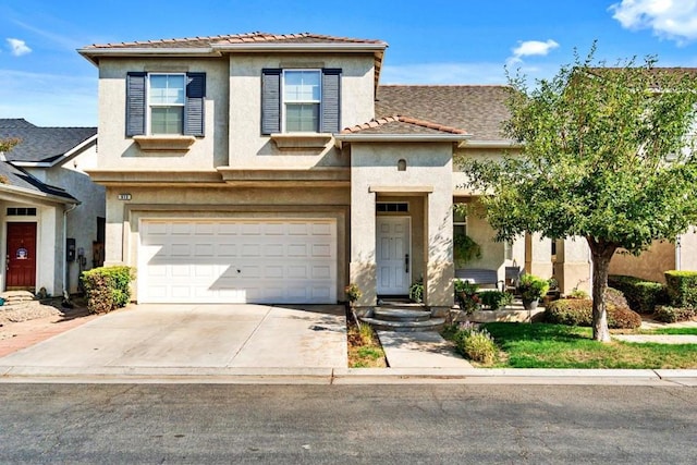 view of front facade with a garage