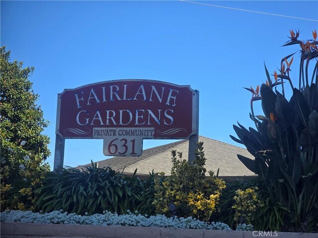 view of community sign