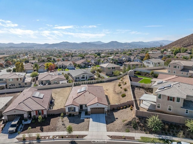 bird's eye view featuring a mountain view