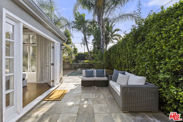 view of patio featuring outdoor lounge area