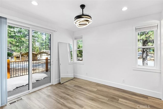 empty room featuring light wood-type flooring