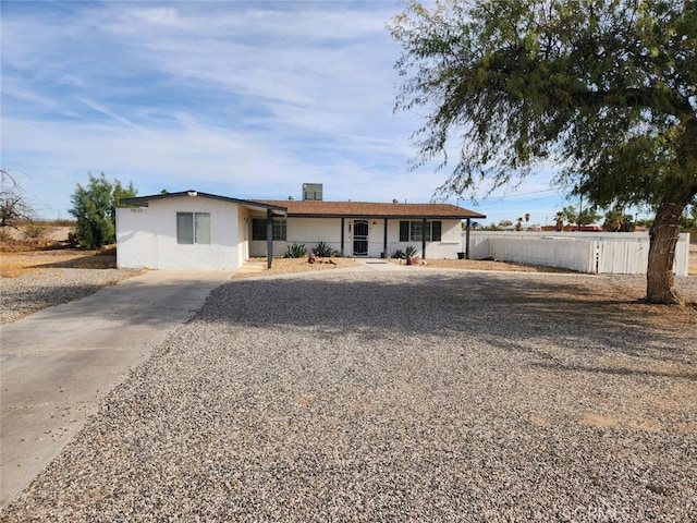 view of single story home