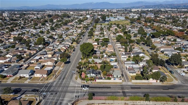 aerial view with a mountain view