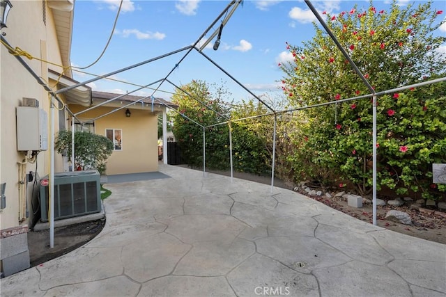 view of patio featuring central AC unit