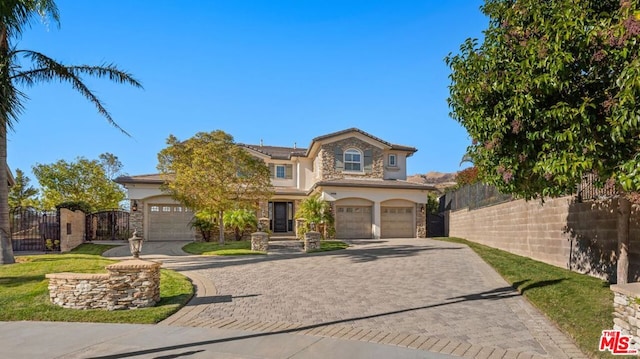 view of front of house with a garage