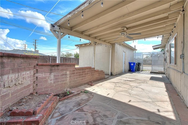 view of patio with ceiling fan