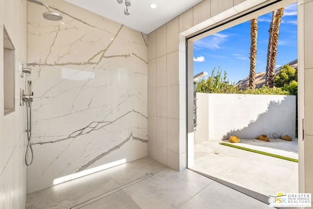 bathroom featuring a shower