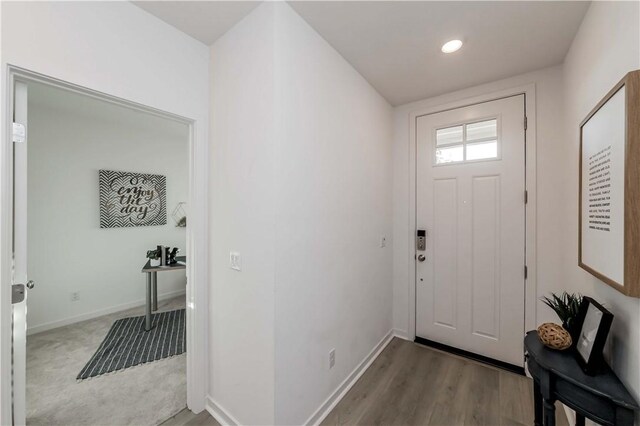 entryway featuring hardwood / wood-style floors