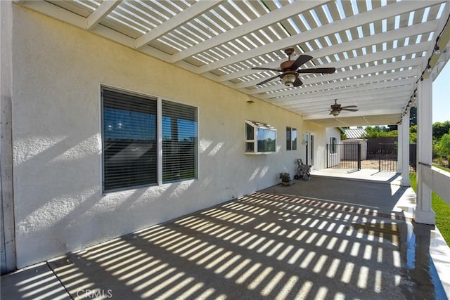 view of patio / terrace featuring ceiling fan